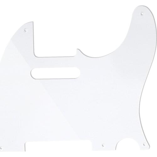 Musiclily Pro 5-Hole Guitar Pickguard for MIJ JPN Japan Tele Style, 1Ply White