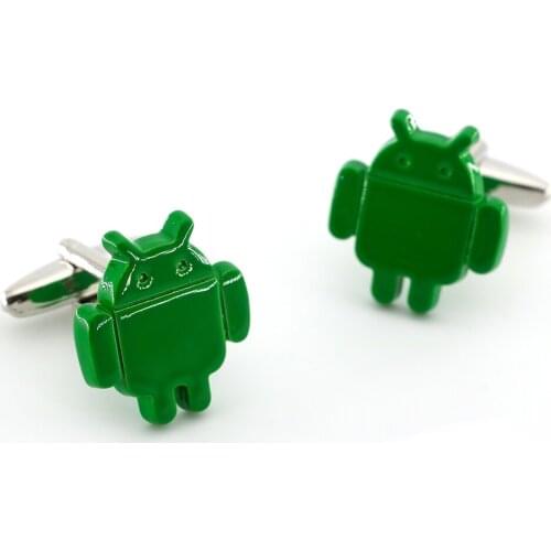 Mens Android Cuff Links Copper Material Green Color