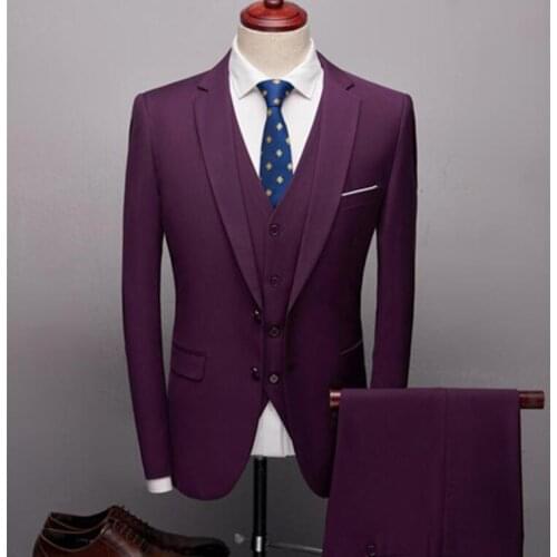 2020 New Three Pieces Blazer vest Pants Suit Sets Men Slim Fit Business Blazers Suits Wedding Party Formal Blazers Sets