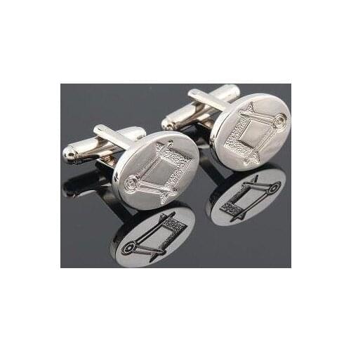 Wholesale 20pairs/lot High-grade Masonic Logo Silver Cuff Links Stylish Mens Cufflinks Mason gift FreeManson Cufflink Copper