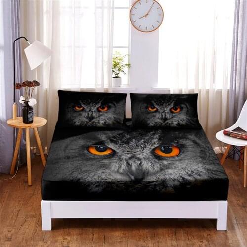 Lovely Bird 3pc Polyester Solid Fitted Sheet Mattress Cover Four Corners With Elastic Band Bed Sheet(2 pillowcases)