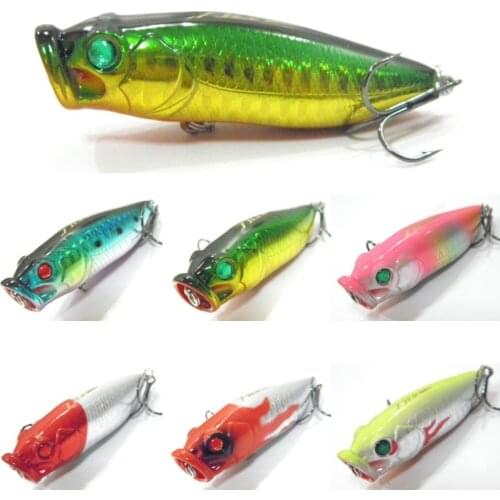 WLure 6.4cm 9.4g Topwater Popper Lure Splash Water Quality Coating and Hooks Spring Bass Lure T102