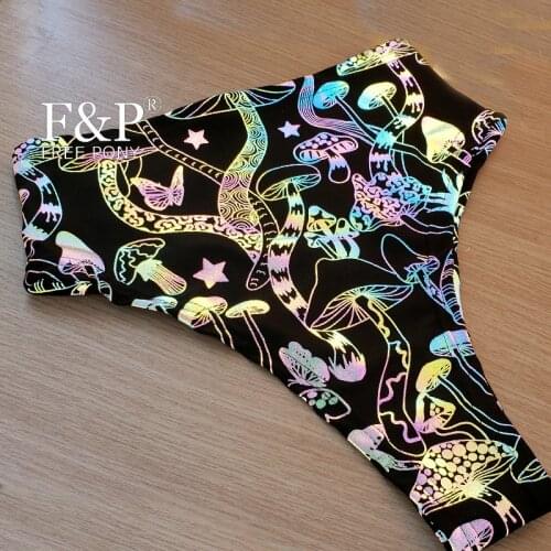 Rainbow Reflective Mushroom Clothing Booty Shorts Burning Man Festival Carnival Costume Gogo Pole Dance Bottom Wear Clothes