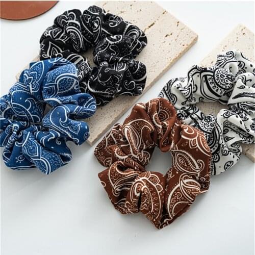 Wholesale New Sales Retro Woman Hair Accessories Paisley Vintage Elastic Hair Rope Girls Headdress Scrunchies Female Hair Rings