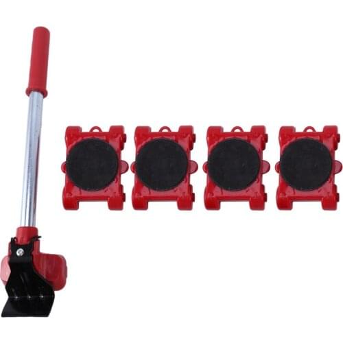 Retail Furniture Mover Tool Transport Lifter Heavy Stuffs Moving 4 Wheeled Roller with 1 Bar Set