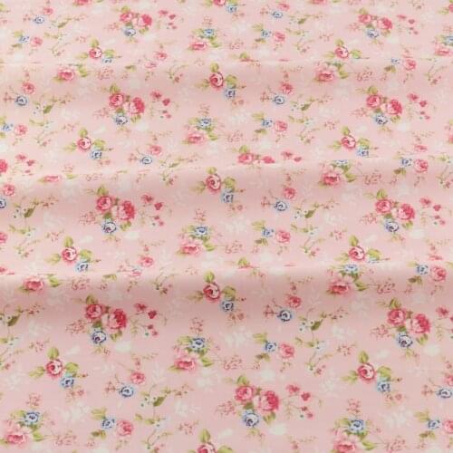 Pink Printed Floral Designs Decoration Sewing 100% Cotton Fabric Crafts Quilting Patchwork Home Textile Bedding Scrapbooking
