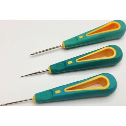 Detachable Steel Sticher Sewing Awl High Rubber Sewing Crochet Hook Needle Tool With Hook Plastic Handle Sewing Accessory