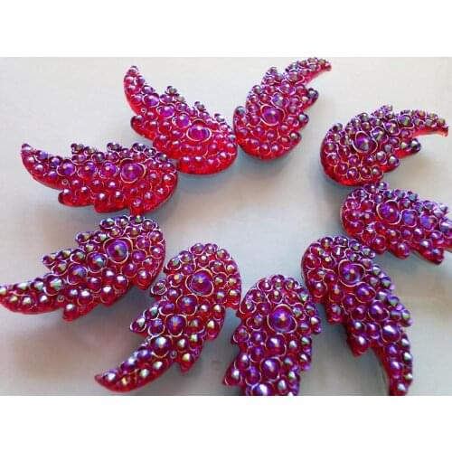 Leaf shape red AB colour crystal sew on rhinestones 18*36 mm flatback gem stones strass hand sewing for dress 30pcs/lot