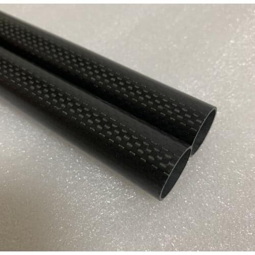 30 31 32 34 35 36 38 40 42 44 47 50 55 60mm 500mm 1000mm length High Quality Plain glossy 3K Carbon Fiber Fabric Wound Tube