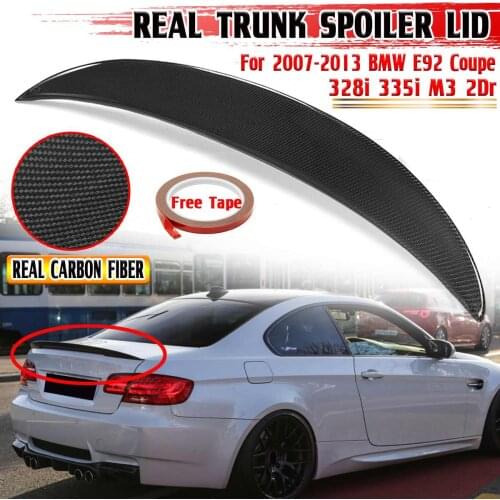 High quality Carbon Fiber High Kick Trunk Spoiler Wings For BMW E92 for Coupe 328i 335i M3 Wing Lip CF