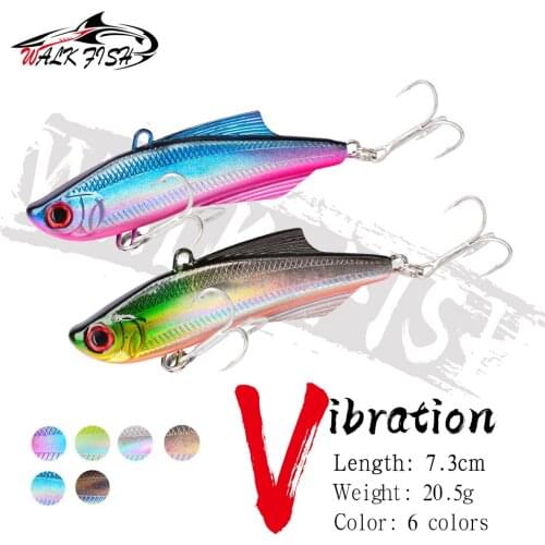 WALK FISH VIB Fishing Lure 7.3cm-2.87"/20.5g-0.72oz Fishing Tackle Lures with 6# BKB Hook 6 Colors Wobbler Baits Fishing Pesca