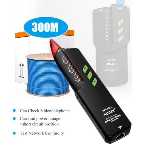 WT-58DL Network Cable Tester Wire Tracker Line Finder Telephone Wire Tracker RJ11 RJ45 Electrical Line Finding Cable Detector