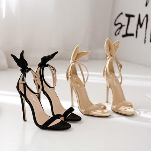 DDYZHY Women SandalsNew Fashion Suede Shoes Woman Sexy One Buckle Womens Sandals Cover Heel Back Wing High Heels Gladiators Lady