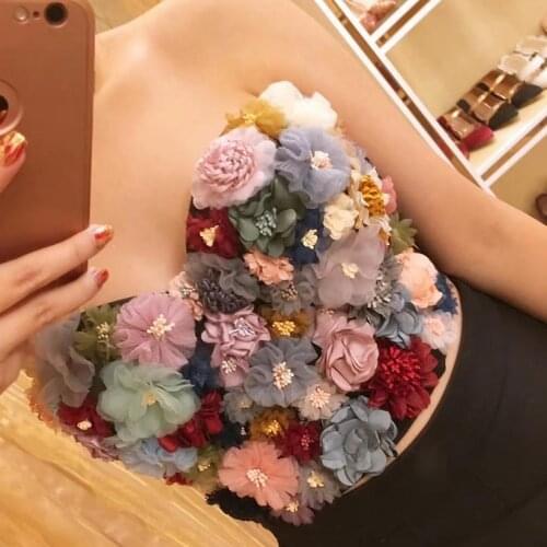 2020 new flower short multi-color sling Push Up Night Club Bralette Womens Bra Cropped Top Vest Plus Size D01
