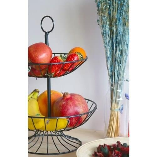 Zuri Design 2 Layer Metal Fruit Bowl 40 cm