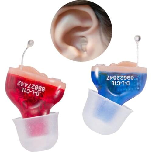 Ear Sound Amplifier Invisible Hearing Aid Portable red Hearing Impairment Hearing Aids Battery CIC Mini Amplifier S-15A