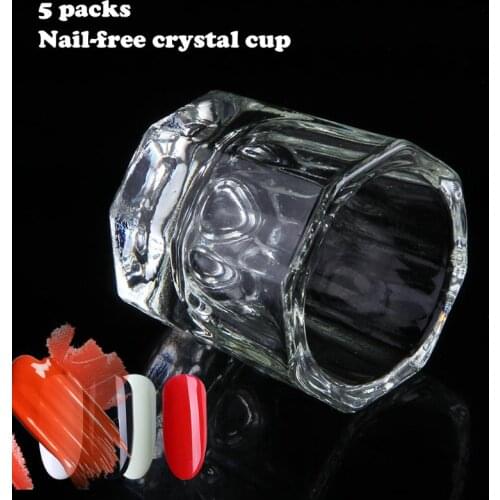 5PCS Nail Art Crystal Cup Bowl Glass Dappen Dish Salon Manicure Nail Art Bowl Cup DIY Nail Art Equipment Mini Bowl Cups