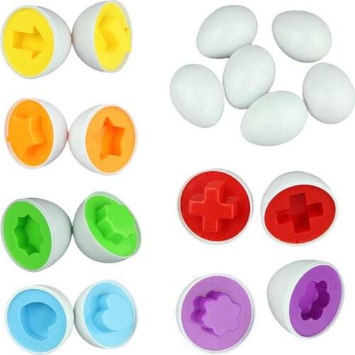 Mixed 6 egg/set eggs Puzzle Education Learning toys Wise Pretend Puzzle Smart Baby Kid Tool Toys For Children Educational Toys