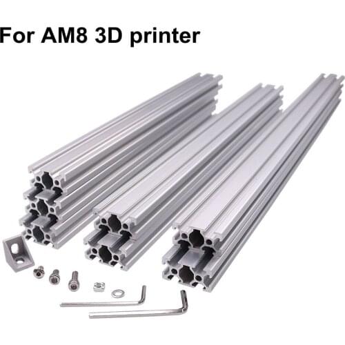 Silver Color 3D Printer Aluminum Metal Extrusion Profile Frame with Nuts Screw Bracket Corner,for AM8