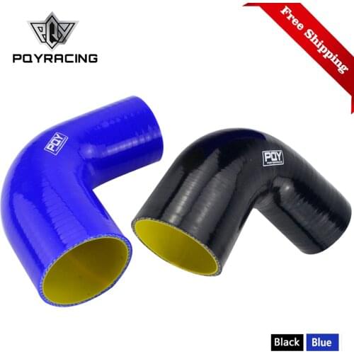 Free Shipping 2"-2.5" 51mm-63mm 90 Degree Elbow Reducer Silicone Hose Pipe Turbo Intake Blue&yellow / Black&yellow SH902025-QY