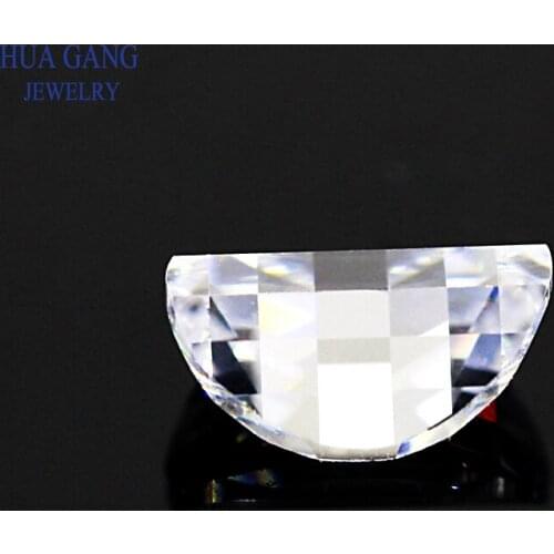 White Ingots Shape Cubic Zirconia Brilliant Cut Loose CZ Stone Synthetic Gems Beads For Jewelry 5x7mm-7x9mm
