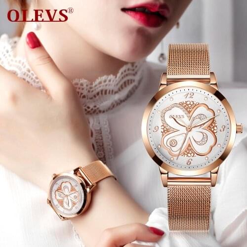 OLEVS Luxury Women’s Watch Rose Gold Summer Women Petals Fashion Watches Female Clock Quartz Wristwatch relogio feminino 2020