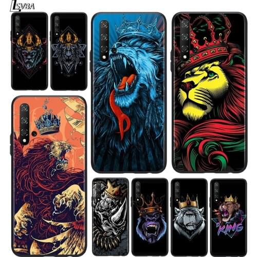 Cool Cartoon Animals King Crown for Huawei Honor 30i 30S 20E 20i 20S View 20 V20 10X 10i 10 Lite Pro Plus 5G Phone Case