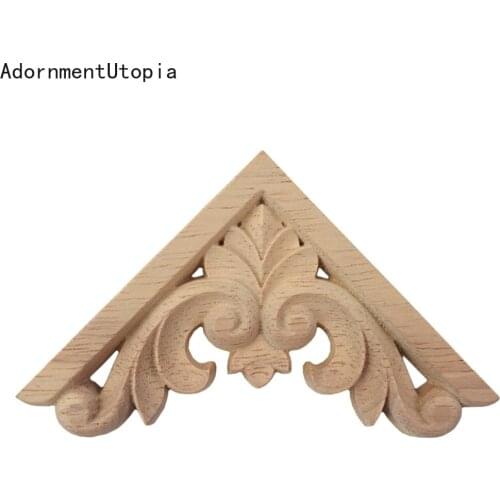 10PCS Woodcarving Decorative Appliques Frame Wall Door Crafts Corner Furniture Unique Natural Floral Wood Carved Wooden 6CM 8CM
