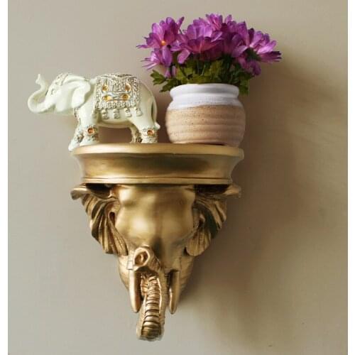 European elephant head wall mural Wall Decor resin creative living room TV background wall Pendant