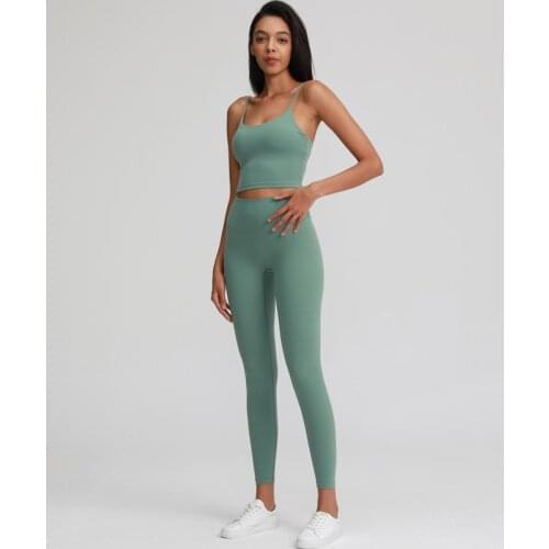 Naked Feel Yoga Set Women Sport Suit Gym Clothing Workout Set 2PCS High Waist Fitness Leggings+Sports Bra Sport Outfit For Woman