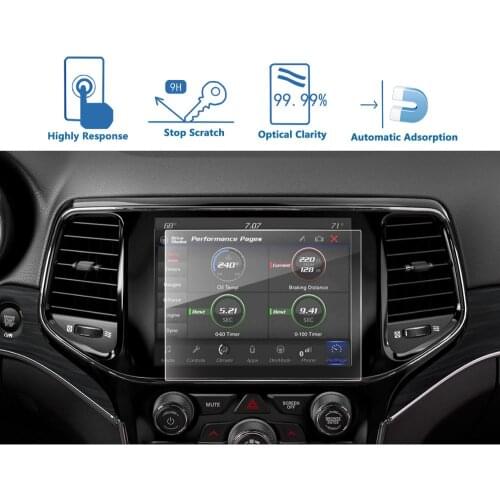 LFOTPP For Grand Cherokee 8.4 inch 2019 2020 Navigation Display Tempered Glass Screen Protector Auto Interior Protect Sticker
