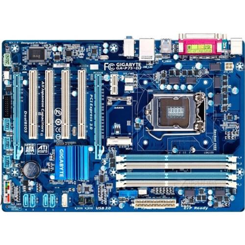 LGA 1155 For Intel DDR3 for Gigabyte GA-P75-D3 Original Motherboard USB2.0 USB3.0 SATA3 P75-D3 32GB B75 22nm Desktop Mainboard