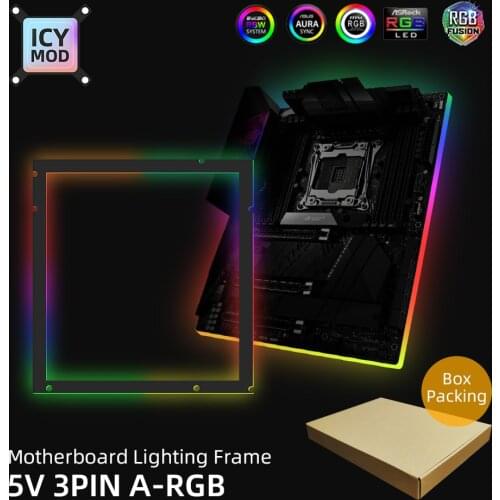 MOBO A-RGB Frame Acrylic ATX MATX ITX 5V3Pin Motherboard Lighting Pad AURA SYNC PC Case Frame Decoration Custom MOD Panel