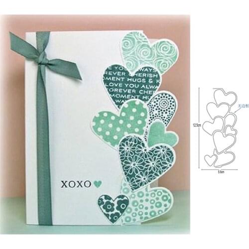 Metal cutting dies layer linked heart cut die mold decoration Scrapbook paper craft knife mould blade punch stencils dies