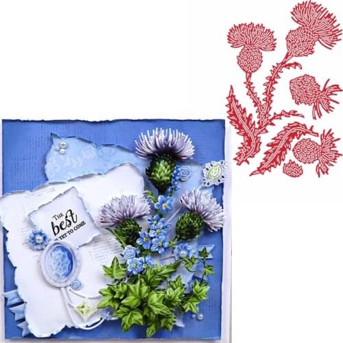 Thistle Flowers Metal Cutting Dies Blooming Thistle Flowers&Spray Die Cuts For Card Making DIY Album New 2019Crafts Cards