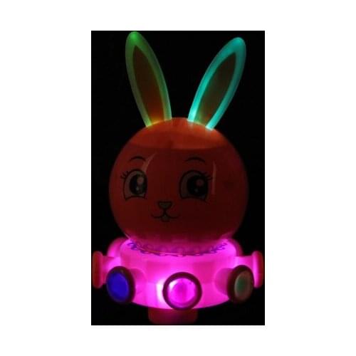 Flash Cute Rabbit Plastic Electric Pets Universal Wheel Rotating Obedient Rabbits Music Lights Childrens Toys Gifts Kids Toy