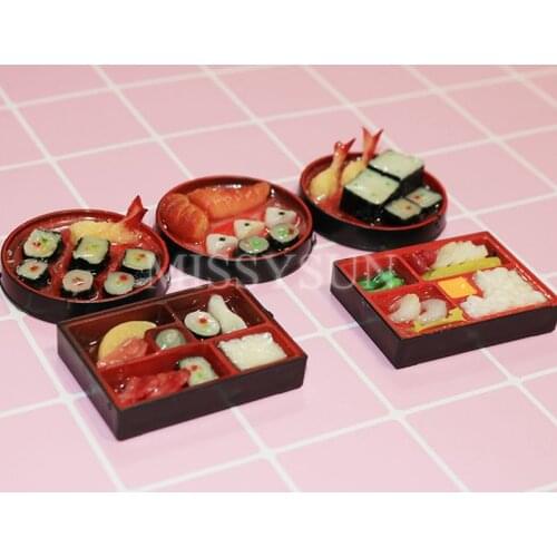 2PCS1/6 Scale Miniature Janpanese Sushi Rice Roll for Dollhouse Decor Pretend food for blyth Barbies bjd dollhouse kitchen toys
