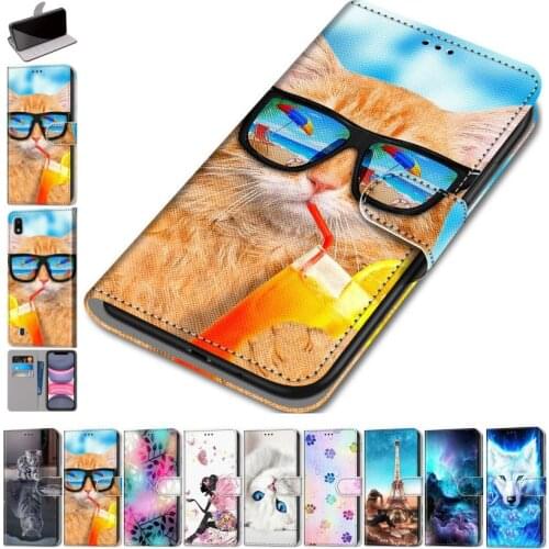 Fashion Flip Leather Phone Wallet For Bag Redmi 6 Pro Redmi 7 7A 6A Beast Flip Phone Case Floral Stand Cover Cute Gift Capa D08F