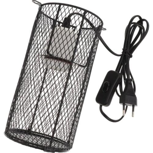 Reptile Cage Anti-scald Heating Lamp Shade Light Holder Bulb E27 EU Plug
