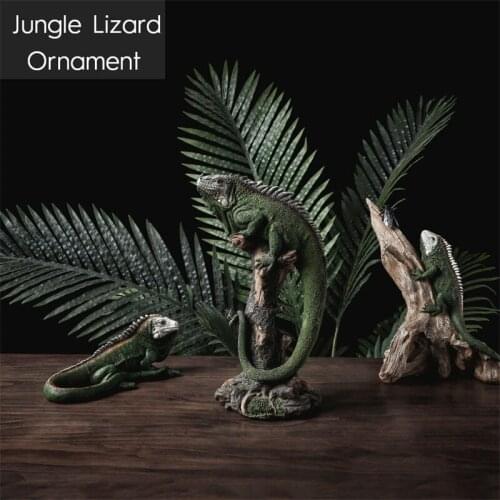 New Creative Jungle Lizard Statue Resin Decoration Ornament Home Desk Decor Gift Halloween Party Decoration Drop shipping