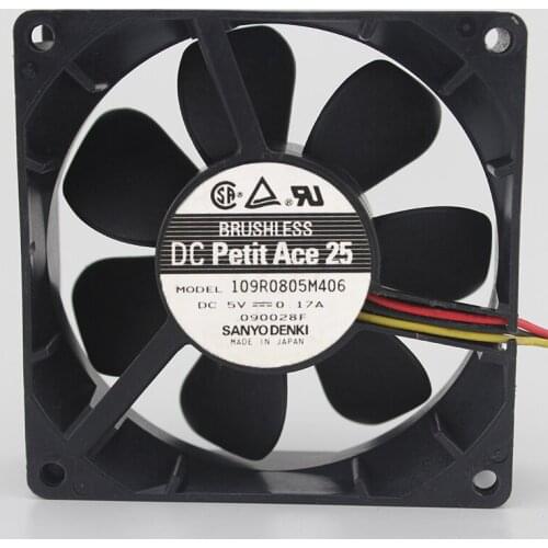 Brand new original 109R0805M406 5V 0.17A 8 cm 8025 industrial computer inverter cooling fan