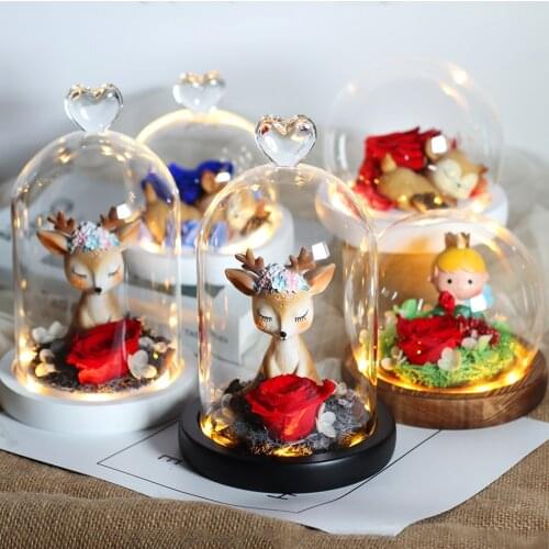 New Mothers Day The Elk Eternal Rose LED Night Light Beauty And The Beast Rose Valentines Day Gift For Home Christmas Deco