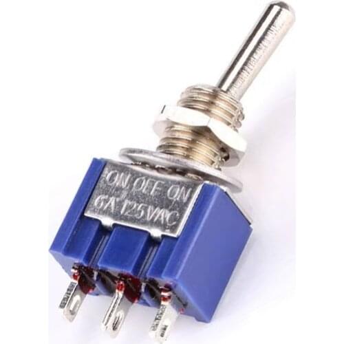 Toggle Switch Blue 3 Pin ON-OFF-ON 3 Position SPDT Stop position New Promotion 12V Smart Switch