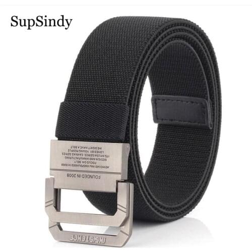 SupSindy Men&women fashion Nylon elastic belt luxury Alloy buckle canvas belt military army tactical belts for jeans Male strap