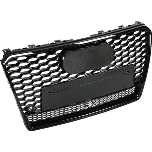 For RS7 Quattro Style Front Sport Hex Mesh Honeycomb Hood Grill Gloss Black for Audi A7/S7 4G8 Pre-Facelift 2011 2012 2013 2014