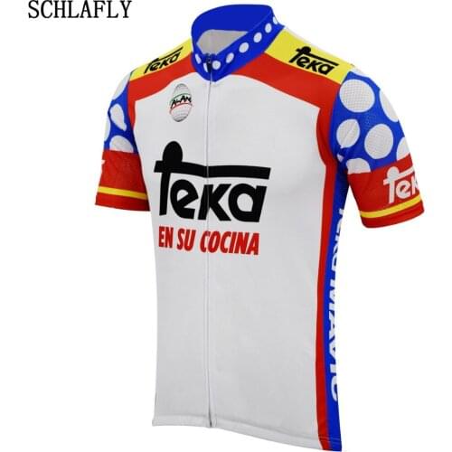 Blue white red cycling jersey short sleeve bike wear Anti-sweat jersey road jersey team summer cycling clothing schlafly
