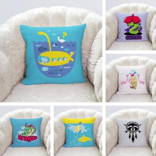 Nordic ins cartoon pillowcase cartoon sofa cushion cover car office lumbar pillowcase can be customized decorative pillows