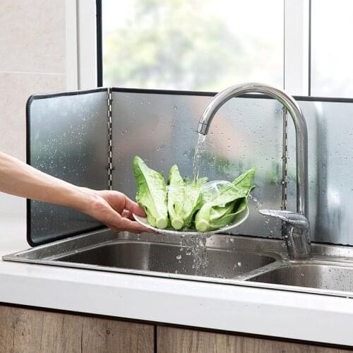 Folding Galvanized Sheet Stove Oil Splash Screen Cover Anti Splatter Guard Tools Oil Baffle Protection Kitchen Accessories S/L