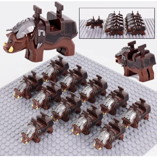 Medieval Asgard Soldier Wild boar goat Horse Mount Saddle Wolf Animals Model Building Blocks Lord Bricks Toys Gift For Children