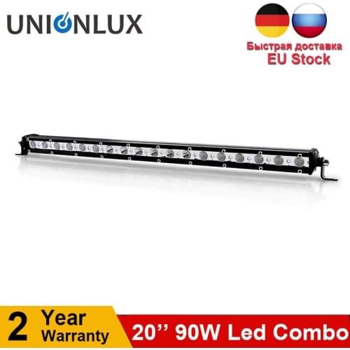 20inch 90W LED Work Light Bar Extreme Slim Flood Spot Beam Auto LED Work Lamp Bulbs For Truck Tractor Offroad Car-Styling